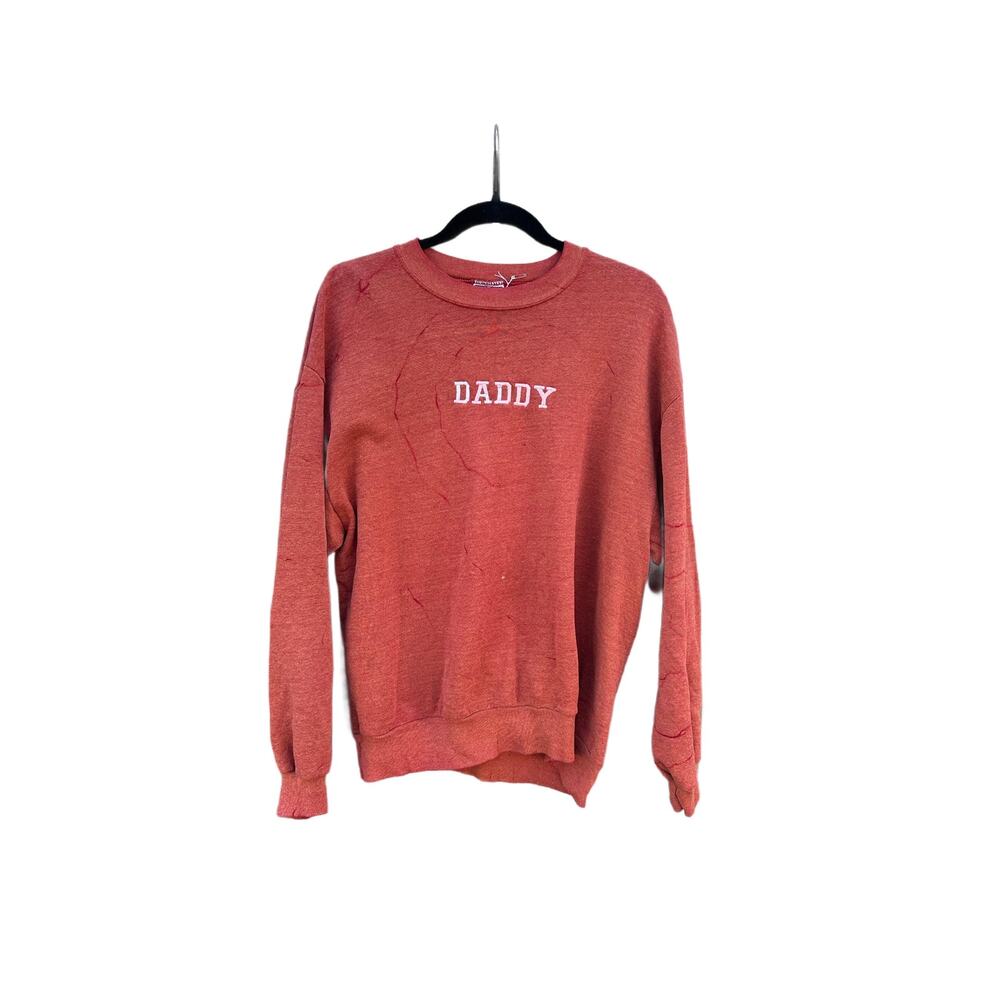 Tie Dye Crewneck Sweatshirt with "Daddy" Embroidery | Geode Tie - Reverse Dye